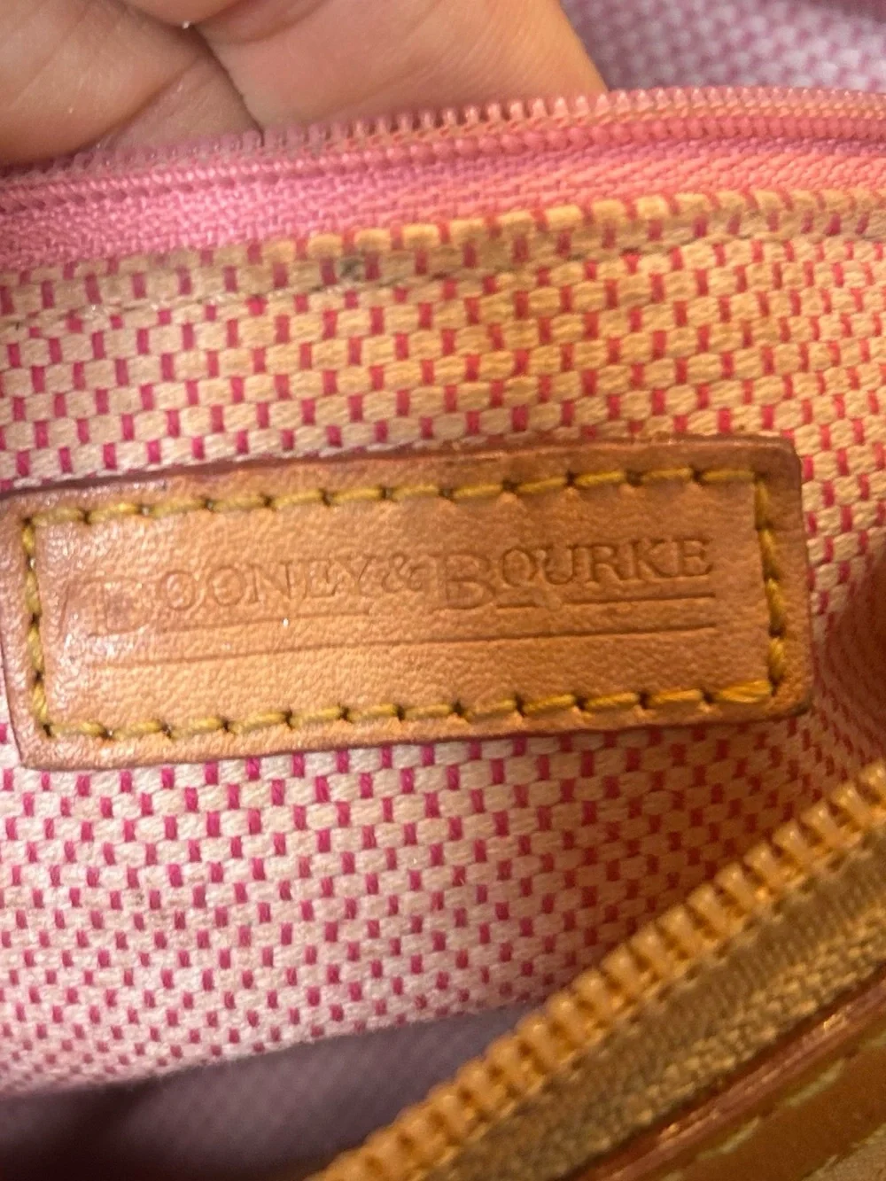 Y2K Dooney & Bourke BeigeTan Signature Polka Dot Shoulder Bag
